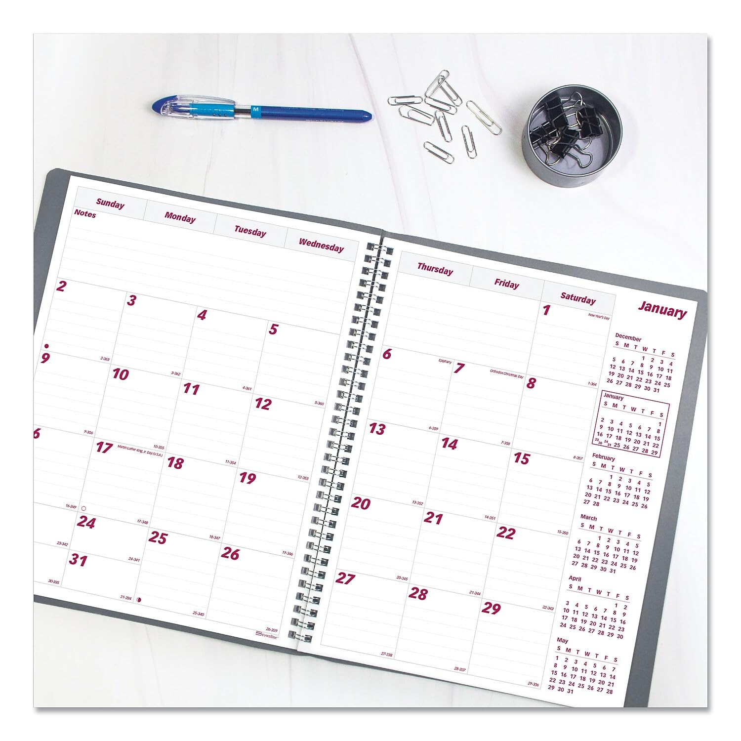 2025 Hardcover Planner, 8.5x11 Inches - 14 Months (Nov 2024-Dec 2025) With Weekly/Monthly Layouts, Pocket & Sticky Notes - View #2