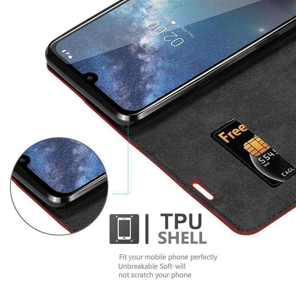 Cadorabo Custodia Libro Per Nokia 2.2 - Rossa, Con Slot Per Carte, Chiusura Magnetica E Funzione Stand