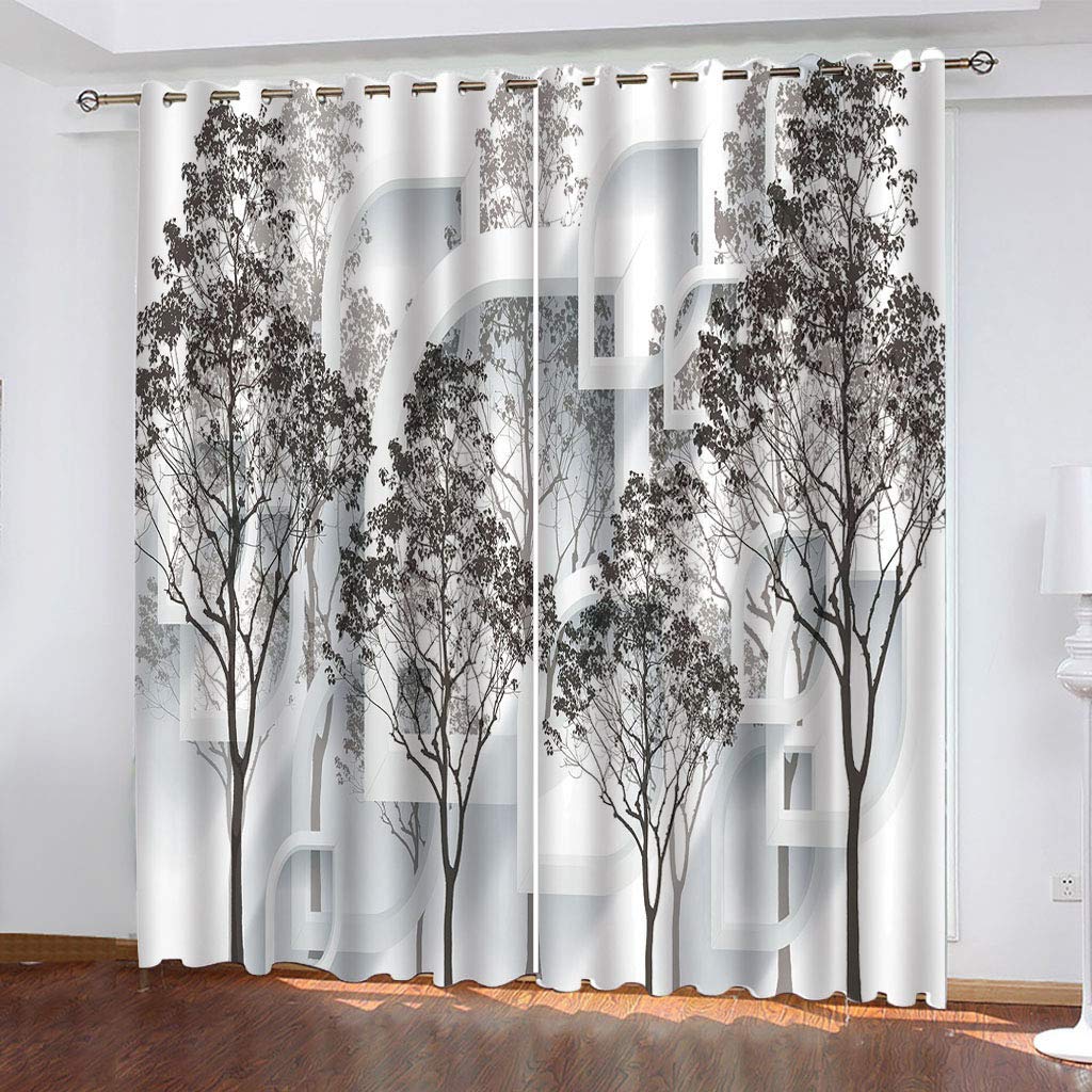 Rideau occultant arbres 3D anti froid pour isoler une chambre ou un salon de la chaleur