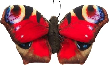 Uni-Toys - Butterfly Red (with Loop) - 24 cm (Width) - Plush Insect - Plush Toy, Cuddly Toy