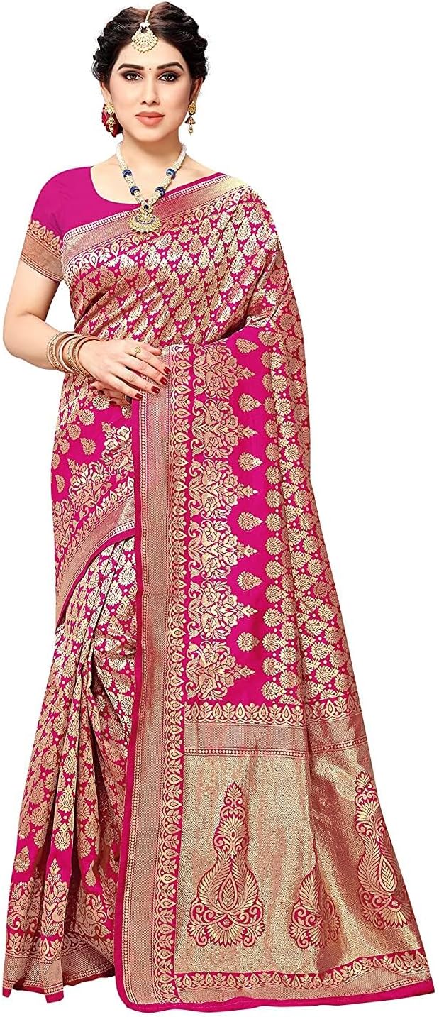 Banarasi Women's Kanjivaram Navy Silk Saree
