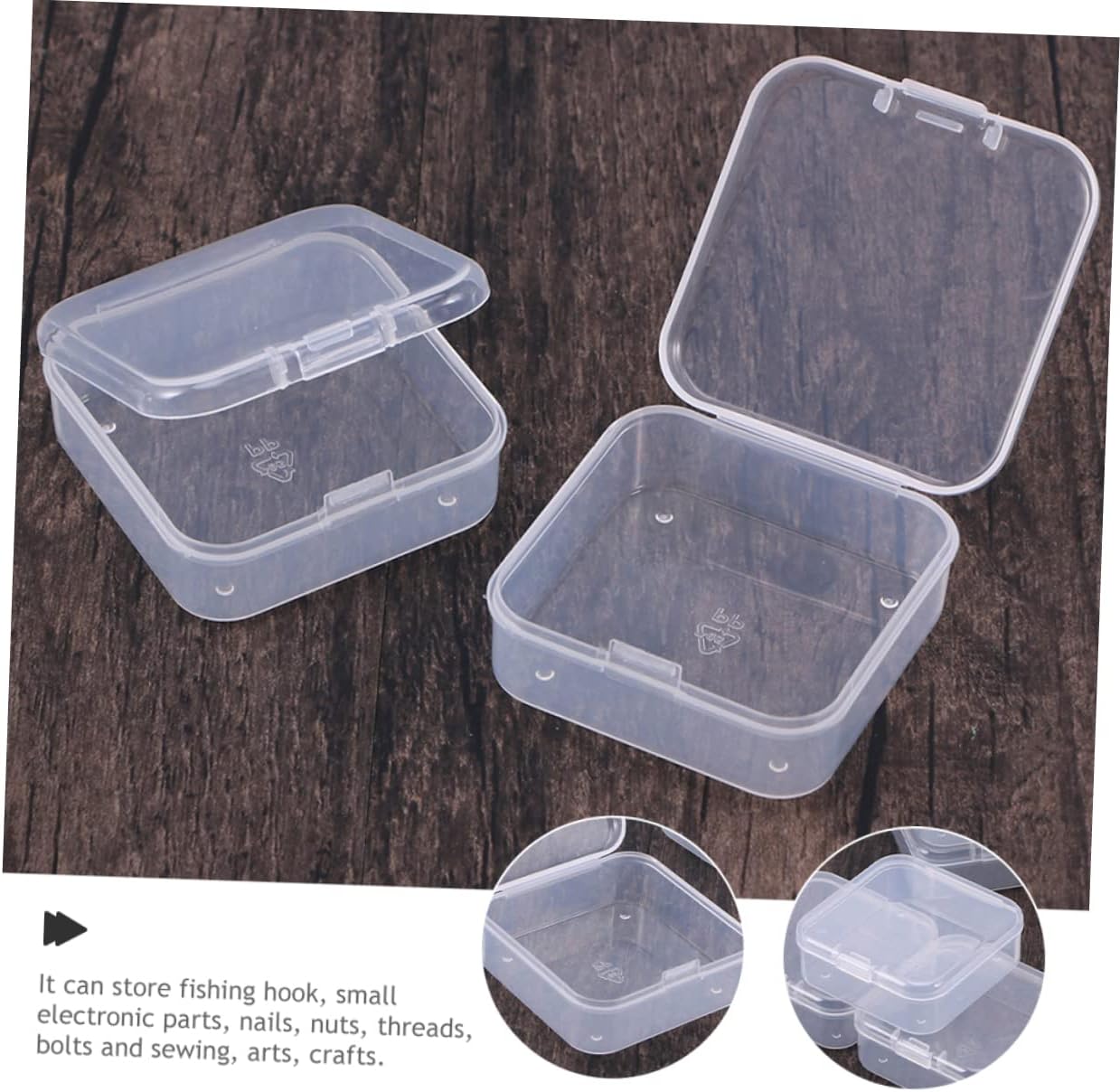 TOGEVAL 50pcs Beads Organizer Box Empty Storage Case for Nails Jewelry Small Box for Earring Case Sturdy Material Craft Organizer