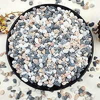 2LB Succulent Cactus Gravel Pebbles 1/5 Inch Natural Polished River Rocks, Mixed Color for Plants Vases Terrariums Aquariums Gardens