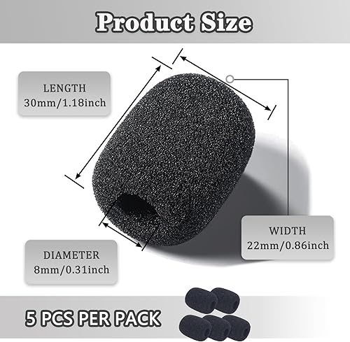 Miniatura 2 de Fundas de micrófono para auriculares, espuma de solapa, micrófono, parabrisas, esponja de espuma, mini cubierta de espuma para variedad de