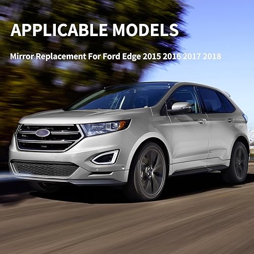 Miniatura 6 de Espejo lateral del pasajero de repuesto para Ford Edge 2015 2016 2017 2018 - Espejo convexo, espejo retrovisor derecho con calefacción eléctrica