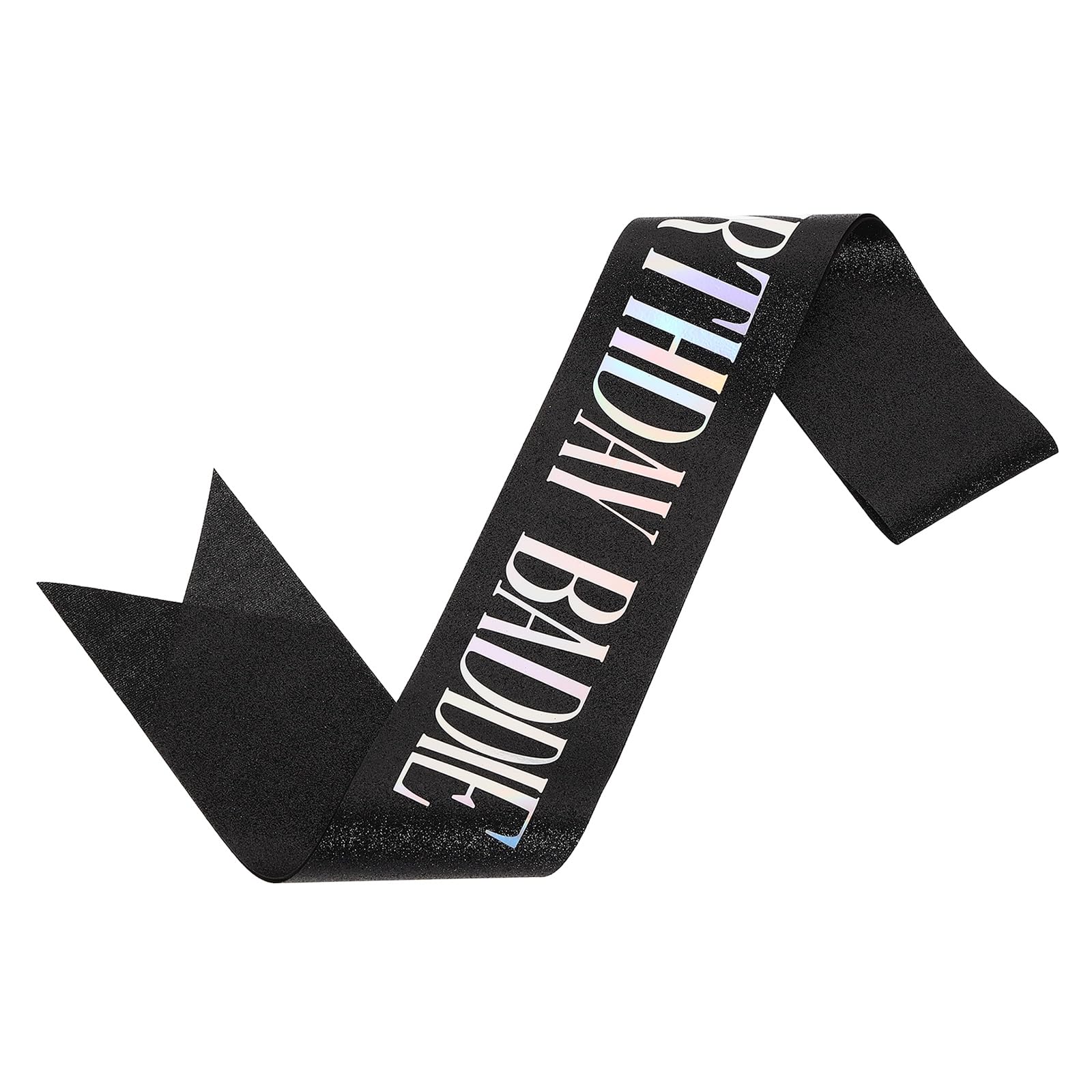 sourcing map Birthday Baddie Sash with Pin Colorful Foil Lettering Party Favors Supplies Decorations Accessories for Women Costume Gifts Sweet Birth Day, Black