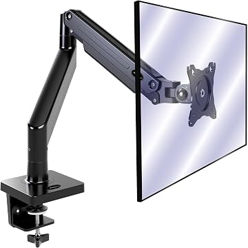 Invision Soporte de Brazo para Monitor para Pantallas 24-40" Abrazadera de Escritorio Ergonómica Ajustable en Altura VESA 75/100mm 2-15kg (MX450)