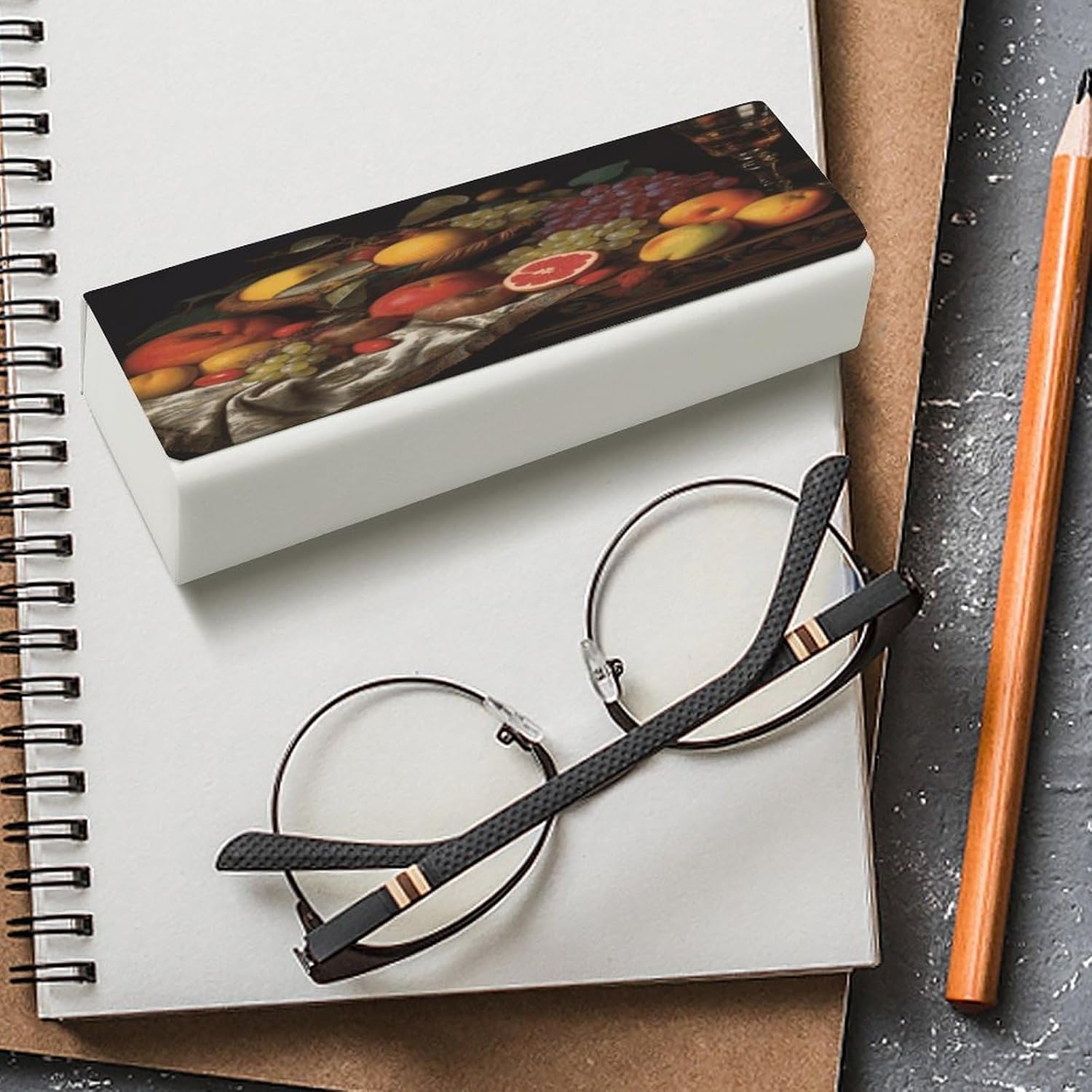 Leather Hard Shell Glasses Case, Portable Travel Sunglasses Case image 4