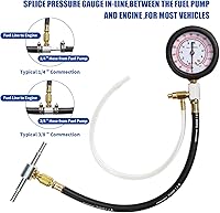 Vista 5 de TU-114 Kit de prueba de medidor de presión de combustible automático Medidores de presión de gasolinaHerramienta de prueba de instrumentos de Rojo