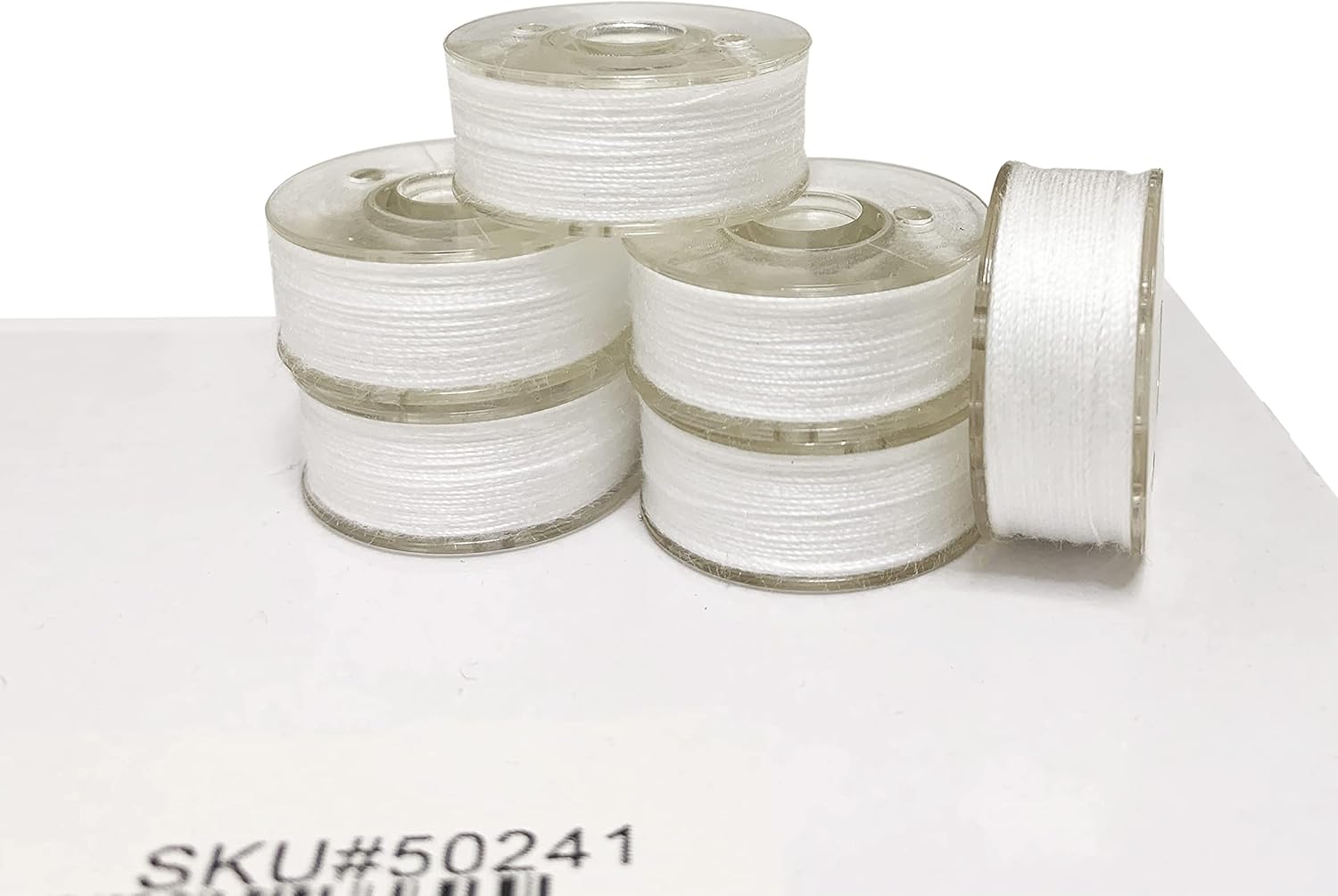 HimaPro 144 Prewound Bobbins for Embroidery Machines Size L (SA155) Good for Brother, Babylock, Janome, Bernina, Husqvarna, Pfaff Embroidery Machines Etc (Plastic Sided White) - 50 Weight