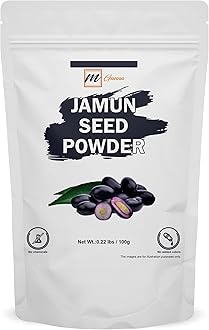 mGanna 100% Natural Jamun Seed Powder | 0.22 LBS / 100 GMS | Eugenia Jambolana Powder for Skin and Health Care