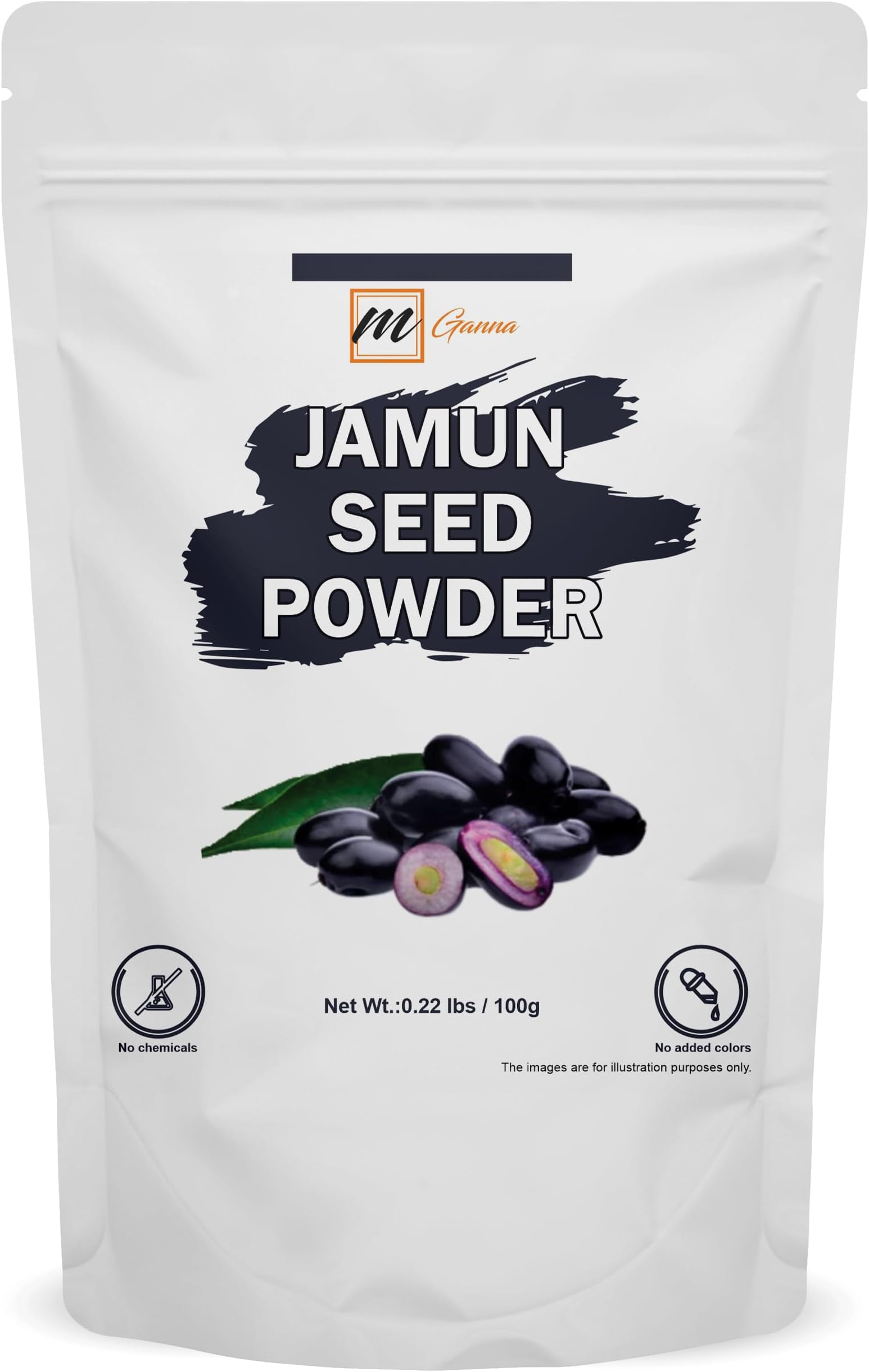 100% Natural Jamun Seed Powder | 0.22 LBS / 100 GMS | Eugenia Jambolana Powder for Skin and Health Care