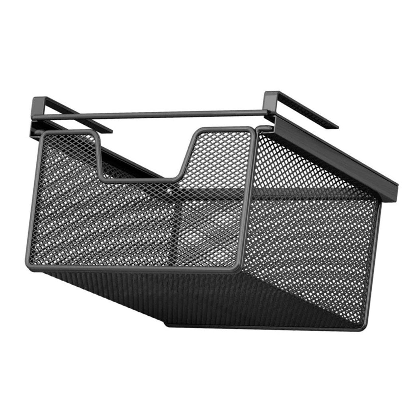Milageto Panier de Rangement Coulissant sous Étagère, Tiroir Suspendu Multifonctionnel, Tiroir de Rangement en Acier pour Maison, Bureau et Cuisine, Longueur 46 Cm