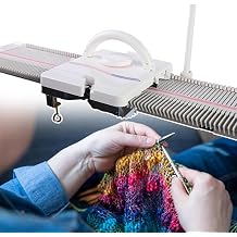 Knitting Machine Silver Reed Knitting Machine 6.5mm Mid Gauge 150 Stitches Domestic Knitting Machine with Accessories, Household Sewing Tool Set for Hand Weaving Loom for Sock Hat Scarf