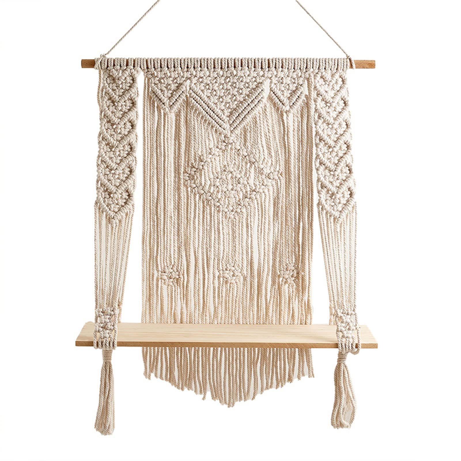 Kalttoy Wall Hanging Storage Shelf Tapestry Rack Art Woven Decor Wall Decors Woven Tapestry Art Decor Ornament Hanging Storage Shelves Hand Shelf Backdrop