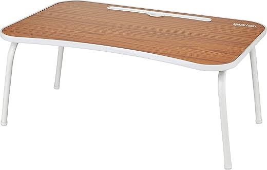 Amazon Basics Multipurpose Foldable Wood Laptop Table with Mac Holder/Tab Holder | Table Holder Study Table, Breakfast Table, Foldable and…