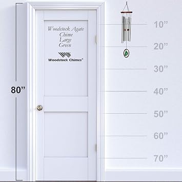 Woodstock Chimes Signature Collection, Woodstock Agate Chime, Large (25'') Green, Decor Designs Wind Chimes for Outdoor, Patio, Home or Garden Decor (WAGGL)