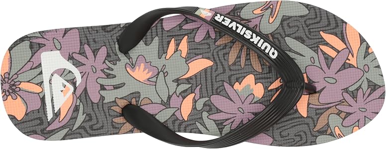 Amazon | Quiksilver メンズ モロカイアート フリップフロップ, ブラック/オレンジ/グレー。, 6 | QUIKSILVER( クイックシルバー) | ファッションサンダル Quiksilver メンズ モロカイアートサンダル フリップフロップ, ブラック/グリーン/ブラック。, 12