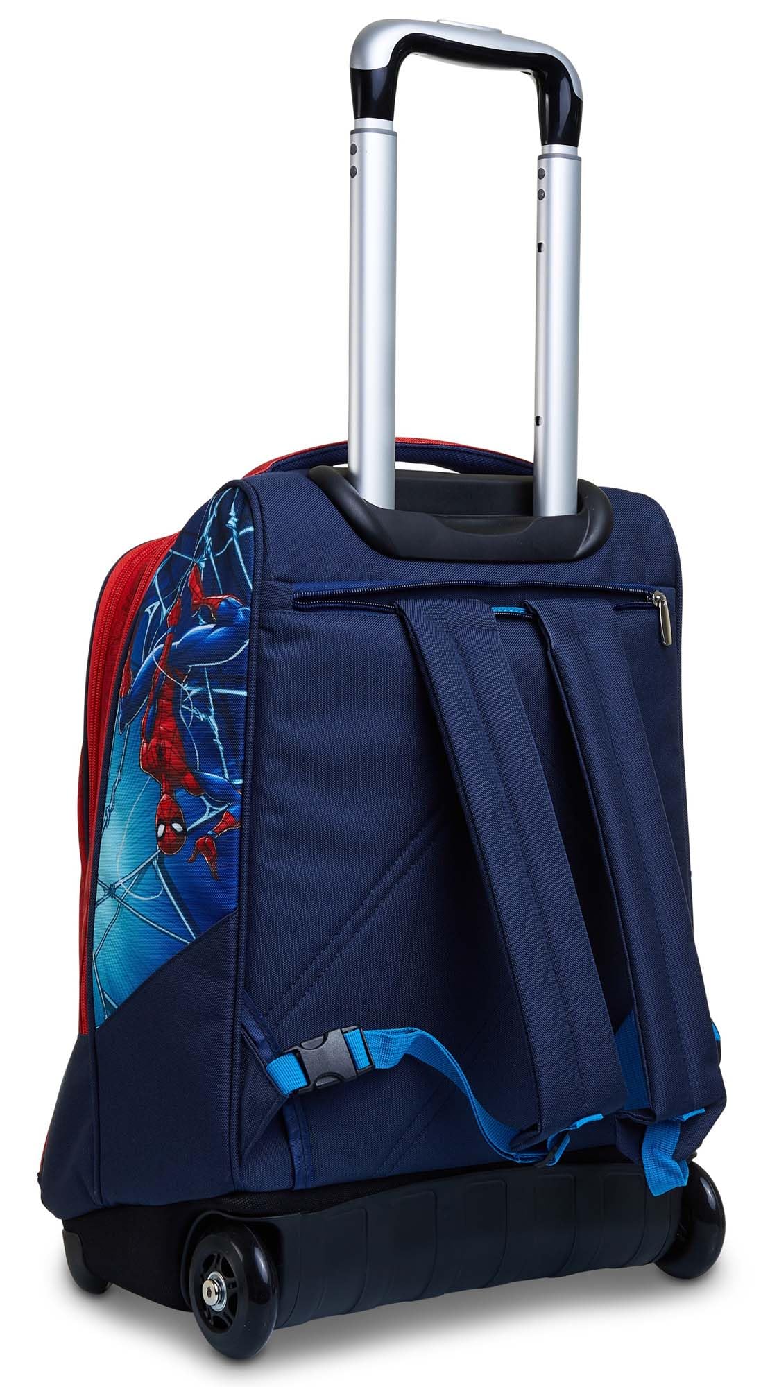 Seven BIG TROLLEY SPIDER-MAN WALL CRAWLER, Doppio Scomparto, Carrello fisso, Tasche multifunzione, Per bambini e ragazzi, Scuola elementare, Viaggi e tempo libero, Idea regalo