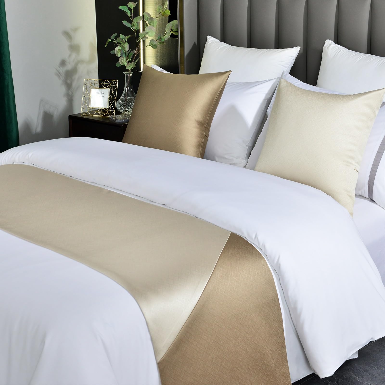 Bettläufer for Doppelbett Und Kingsize-Bett, Moderner Minimalistischer Bettläufer Und Schals Im Spleißen, Bettschal for Das Fußende des Bettes Bettschal-Schutz for Das Zuhause Von Hotels