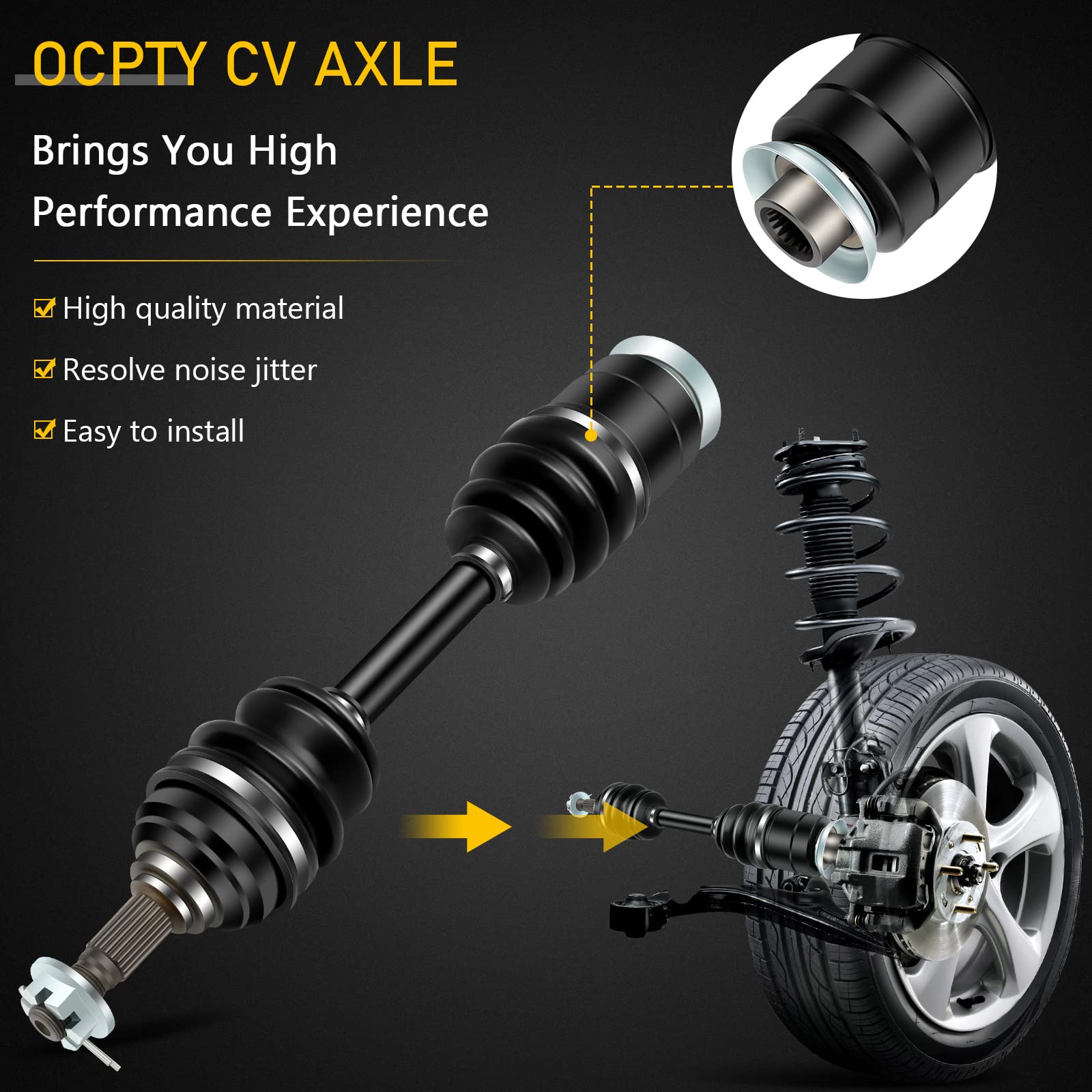 OCPTY Front CV Axle Shaft Assembly For Arctic Cat 400 & 500 (2002-2004) – Replacement Part 0502-750, 0402-907