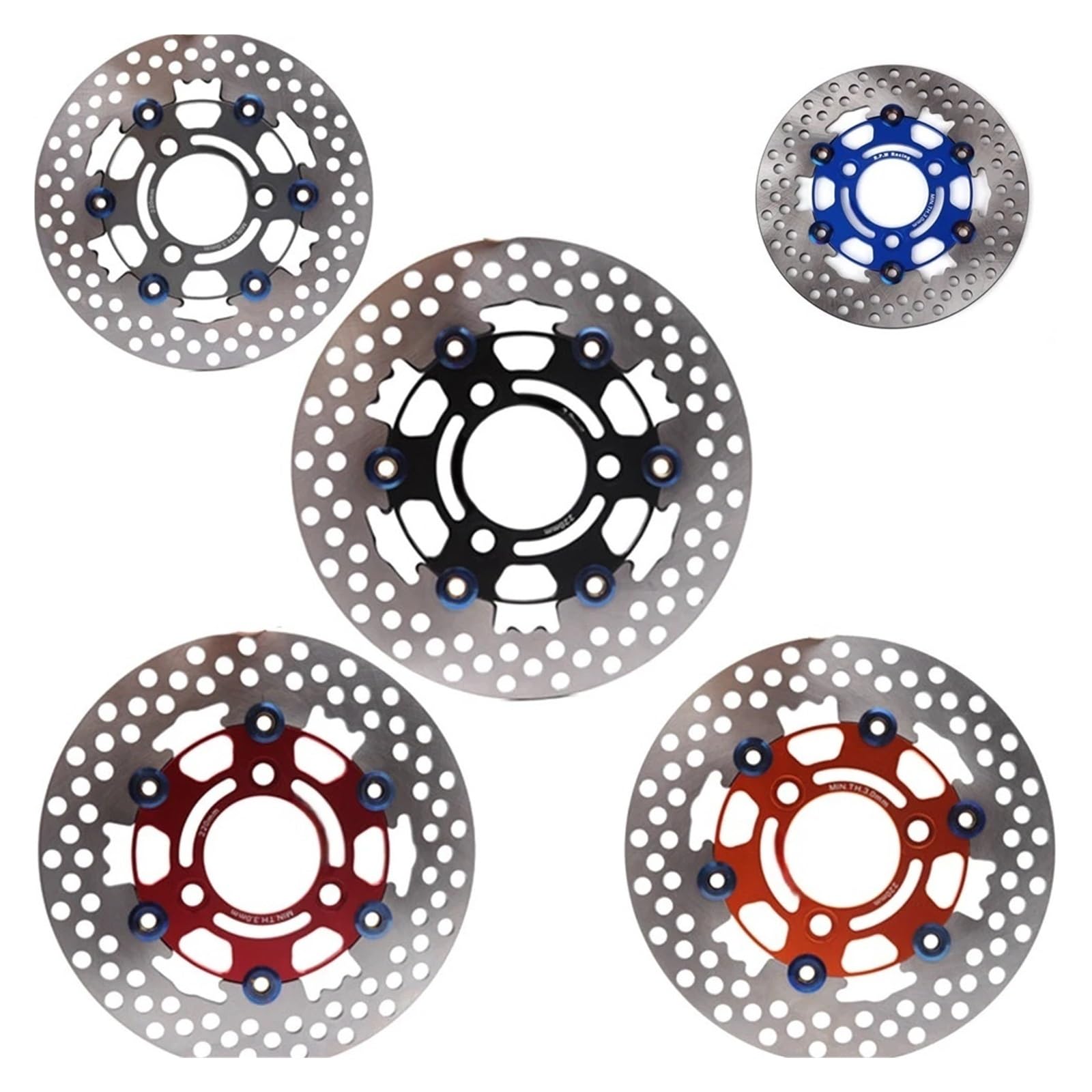 Disco freno flottante Freno A Disco Flottante A 3 Fori Per Moto Universale 220mm * 70mm Per Scooter Per Aerox BWS RSZ FORCE Per M3 Niu(Blue Color screws)