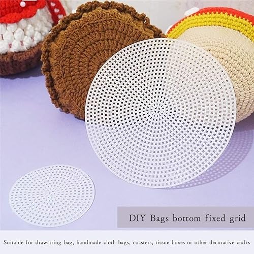 Miniatura 6 de iSuperb Paquete de 30 láminas redondas de lona de plástico con forma de malla, para bordados, manualidades, hilo, tejido y proyectos de ganchillo de