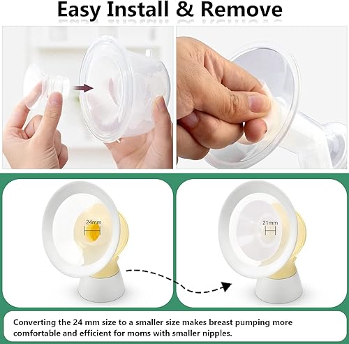 Miniatura 2 de Inserto de brida de 1517190.827 in compatible con bridaescudo de 0.945 in de la mayoría de las bombas, compatible con TSRETE, Medela, Momcozy