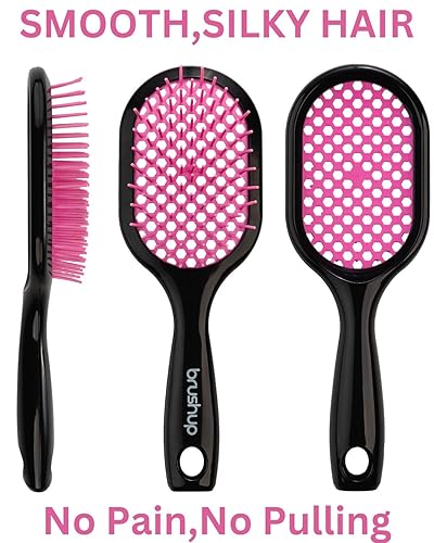 Miniatura 2 de Cepillo desenredante ventilado para cabello húmedo y seco  Cepillo desenredante para cabello rizado  Sin enredos y sin tirones  Secado rápido