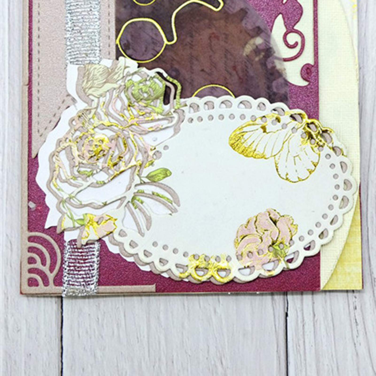 Acquista Cornice di fiori di rosa Fustelle fai da te Scrapbooking Creazione di biglietti Artigianato di carta Decorazione in Italia a partire da 2.13