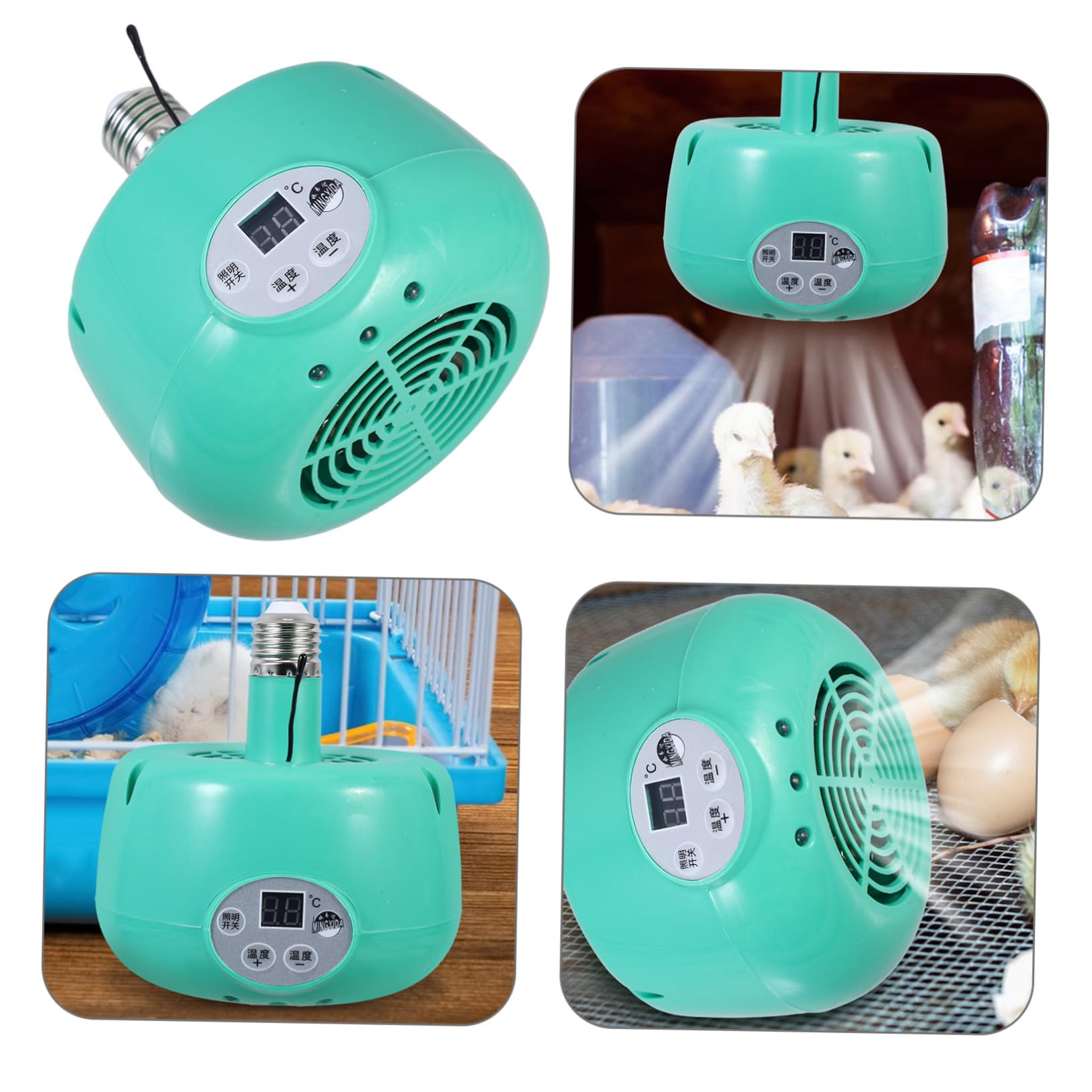 Lampada Riscaldante per Rettili e Roditori Controllo Temperatura, Alta Efficienza Termica, Materiale Plastico e Metallo, Sicura e Durevole per Allevamento