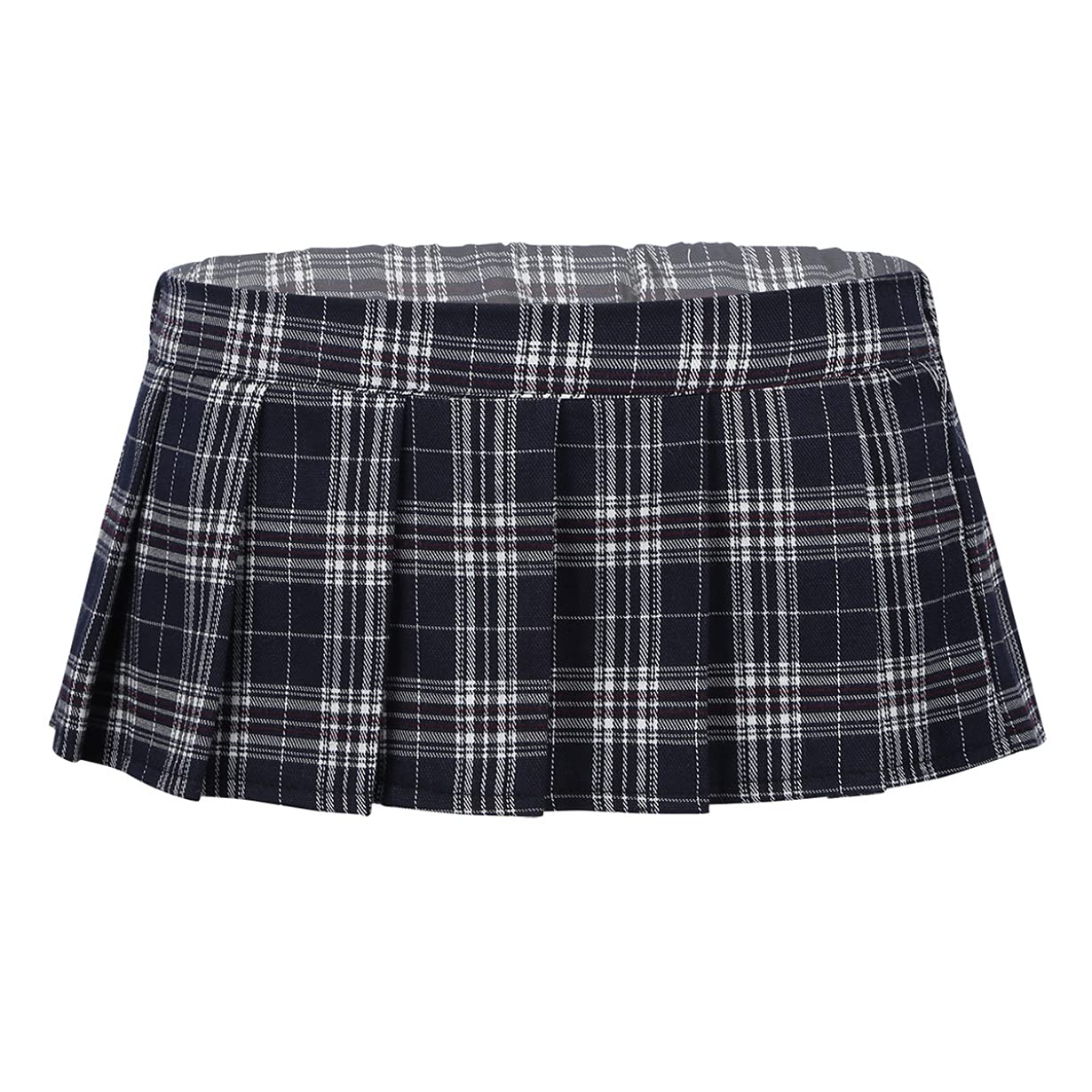 ACSUSS Womens Naughty Schoolgirl Lingerie Set Yes Daddy Letter Printed Tops Mini Plaid Pleated Skirt: White&black