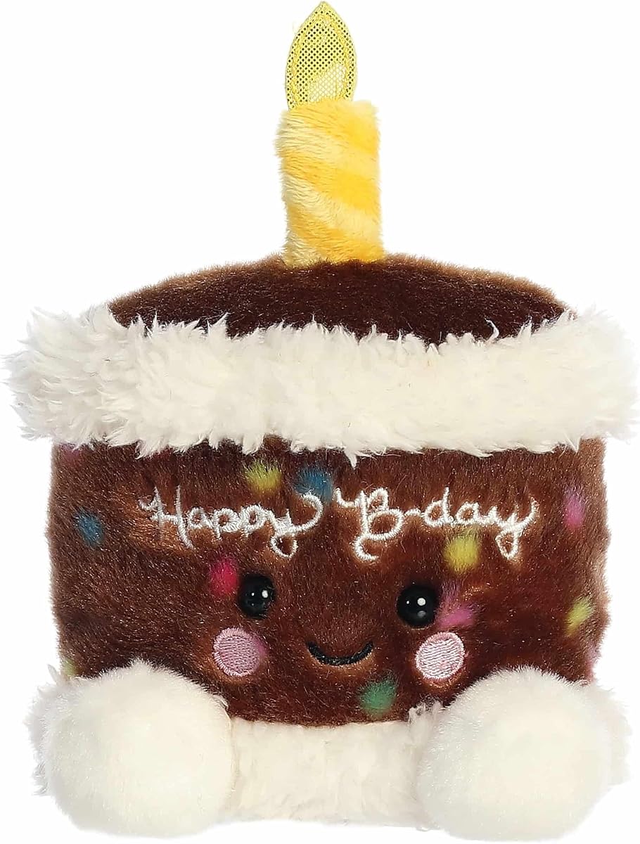 Aurora® Adorable Palm Pals™ Choco B'day Cake™ Peluche - Divertido peluche coleccionable para niños y adultos coleccionistas - Perfecto para decorar habitaciones y regalos de cumpleaños - Marrón 5 pulgadas