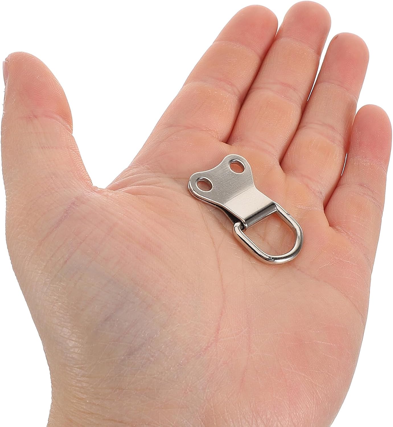 30pcs Double Hole Picture Frame Hooks Bull Head Wall Brackets Thickened Frame Hanging D-Ring Hangers for Mirrors Photos and Artwork Display