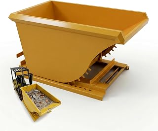 Apex Heavy Duty Self-Dumping Hopper, 1 Cubic Yard Capacity, 6000 lb Load Rating, Reinforced Steel Tilt Skip with Watertight MIG-Welded Body for Commercial and Industrial Forklift Use, Made in USA
