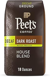 Peet's Coffee, Dark Roast Ground Coffee - Decaf House Blend 18 Ounce Bag