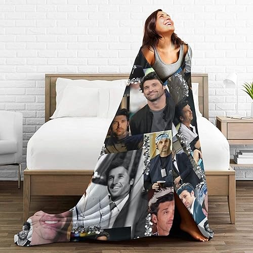 Miniatura 6 de Manta de franela suave de Patrick Dempsey como Derek Shepherd, para cama, sofá, oficina, viajes, ligera, suave, para el hogar
