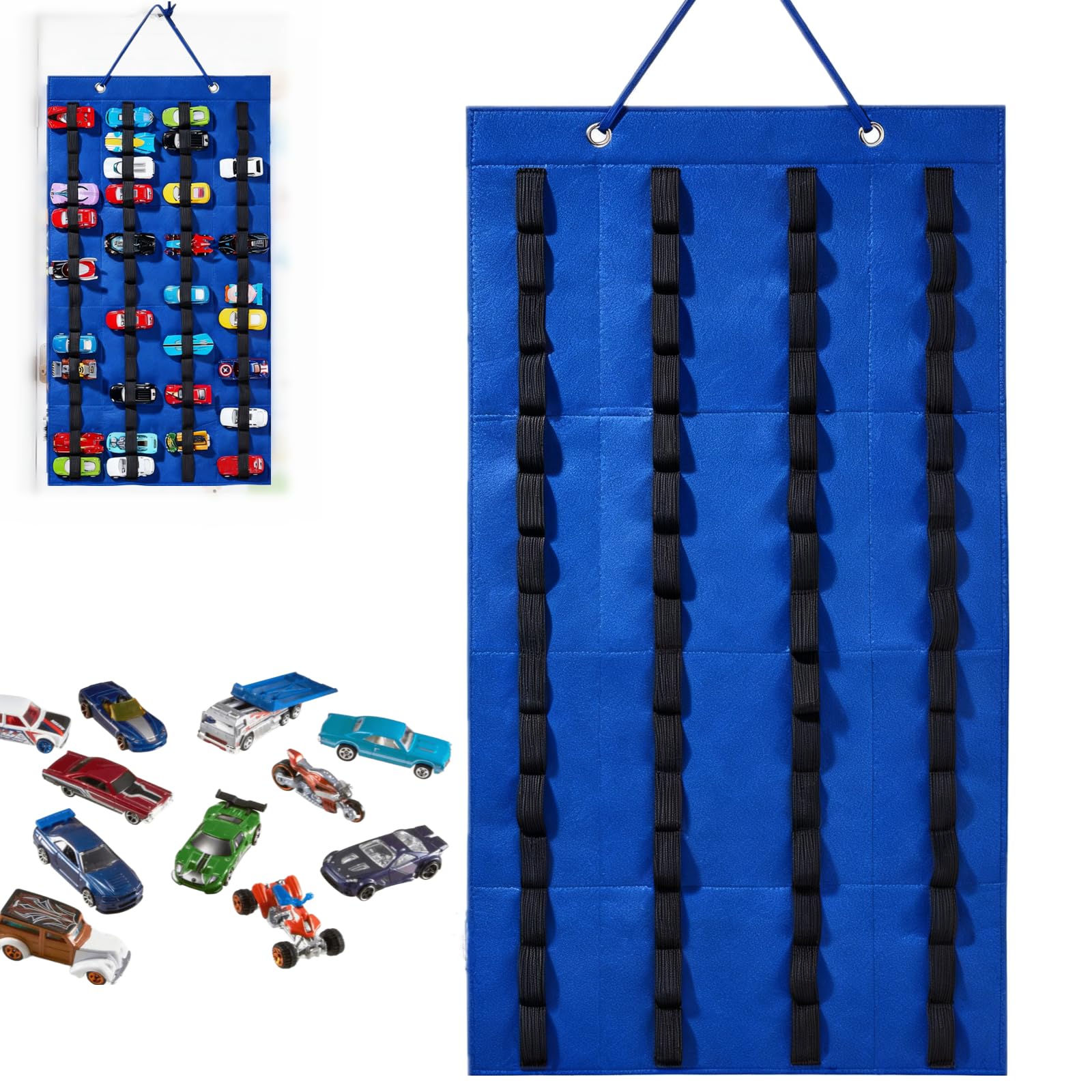 Étui de rangement double face à l'échelle 1/64 compatible avec boîte d'allumettes Hot Wheels, organiseur transparent à 46 emplacements pour 48 voitures jouets, étui uniquement