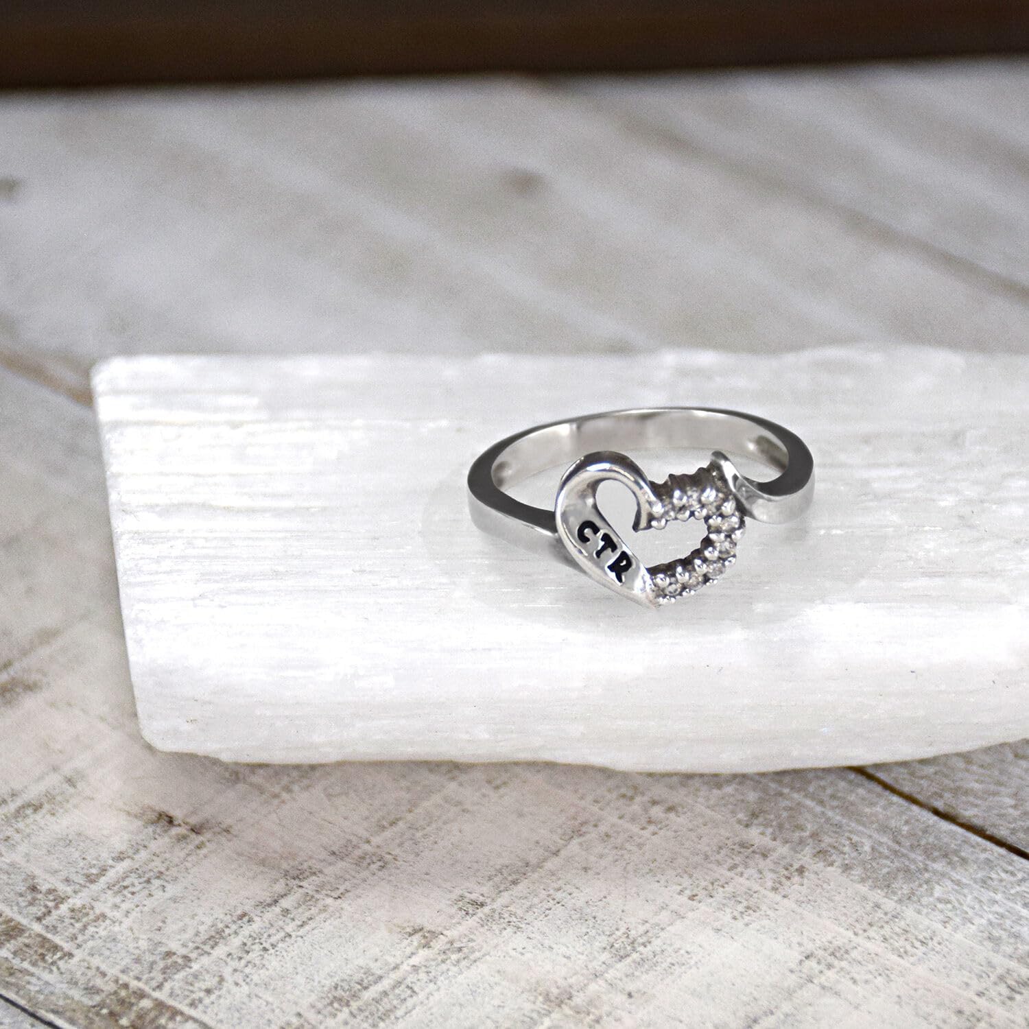 Ringmasters Sweetheart with a Cubic Zirconium LDS CTR Ring Choose the Right Faith Ring | Keepsake LDS Jewelry