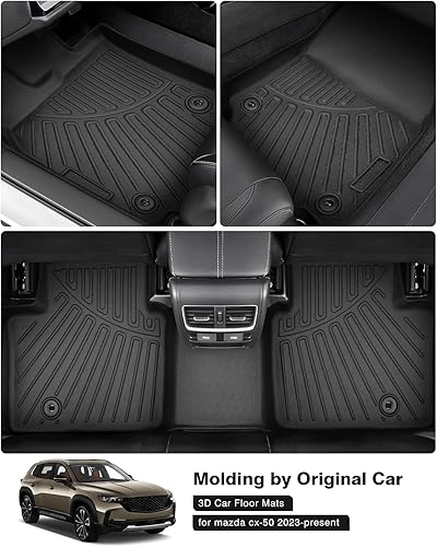 Vista 85 de Powerty Alfombras resistentes para BMW X3 2018 a 2024 y BMW X4 2019 a 2024, a medida para accesorios de X3 y X4, de elastómero termoplástico 3D