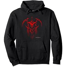Diablo IV Necromancer Sigil Distressed Red Armor Pullover Hoodie