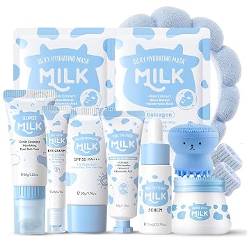 Milk Skin Care for Teens 10-12 - Birthday Christmas Gifts for Teenage Girls - Skin Care for Kids 8-9 - Girls Skin Care for Kids Age 8-12 - Milk Skincare for girls 10-12 - skin care Kit for Women