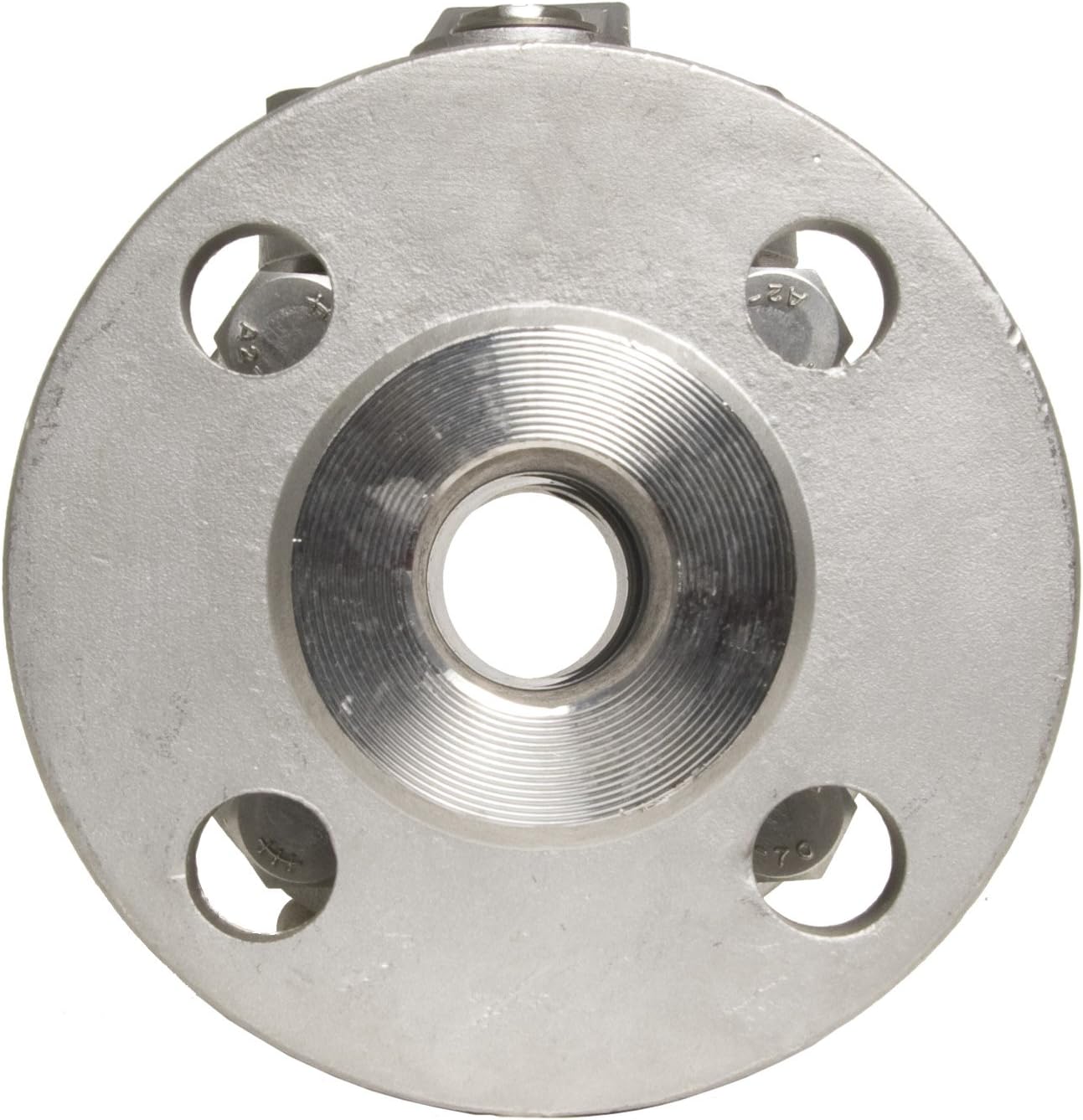 Front view of the DuraChoice 1 inch Stainless Steel Flange Ball Valve flange