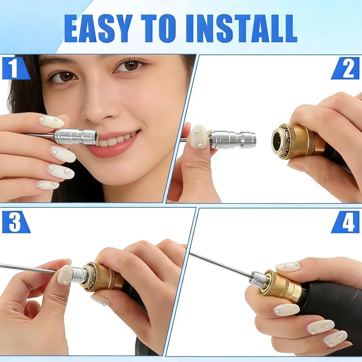 4 Pack High Pressure Washer Nozzle Kit for Washing Machine & Ac Cleaning High-Pressure Washer Spray Nozzle Extension Wand 1/4" Quick Connect Rv Water Heater Flush Wand for Roof Deck Gutters(2set)