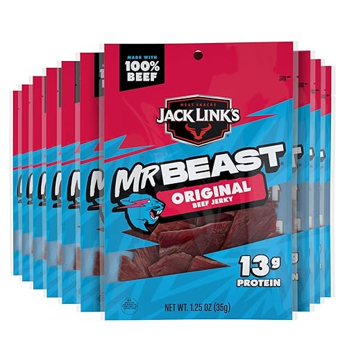 Miniatura 9 de Jack Links Bocadillos de carne de res cecina pimienta 125 onzas paquete de 10