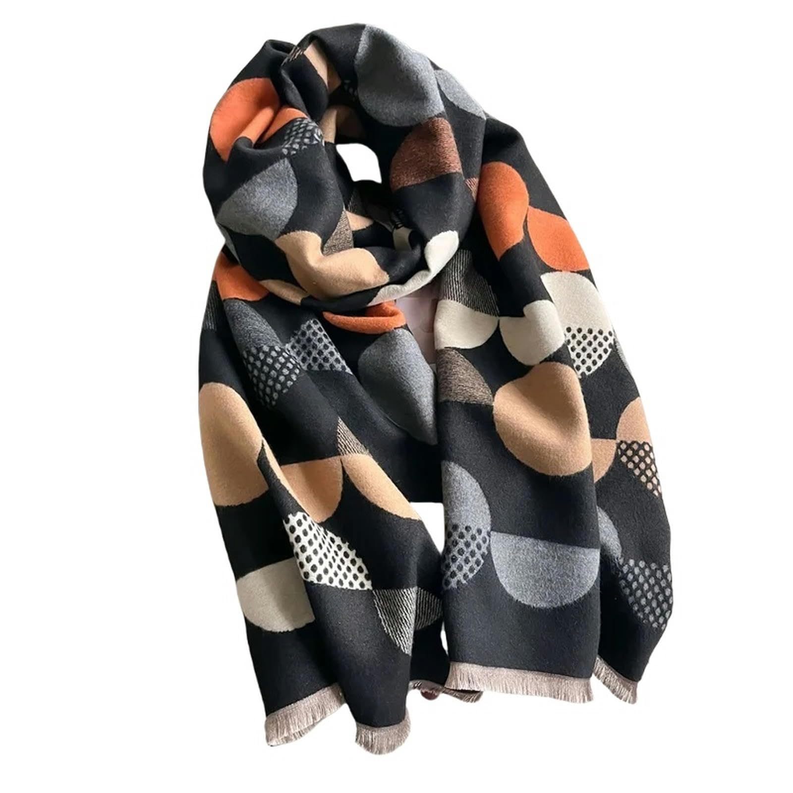Bufanda de Mujer Estilos geométricos de Moda Bufanda de Invierno para Mujer Bufanda Gruesa de Cachemira Chal cálido para Mujer Pañuelo Hijab para el Cuello