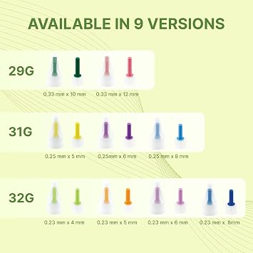 Droplet Pen Needles, 32G 4mm, Diabetic Needles for Insulin Injections, 100ct Box, Compatible with Most Pen Injectors