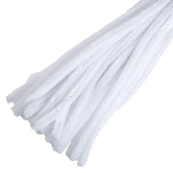 Trimits Craft Synthetic Chenille Stem Pipe Cleaners, 30cm x 12mm, White