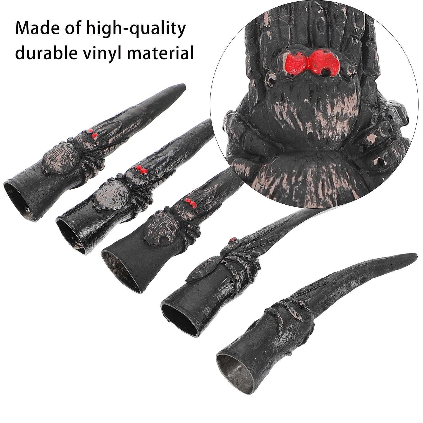 Abaodam 80 Pezzi Set di Unghie Finte in Vinile per Halloween Artigli Spaventosi, Leggere e Facili da Indossare, Perfette per Feste a Tema Horror e Cosplay