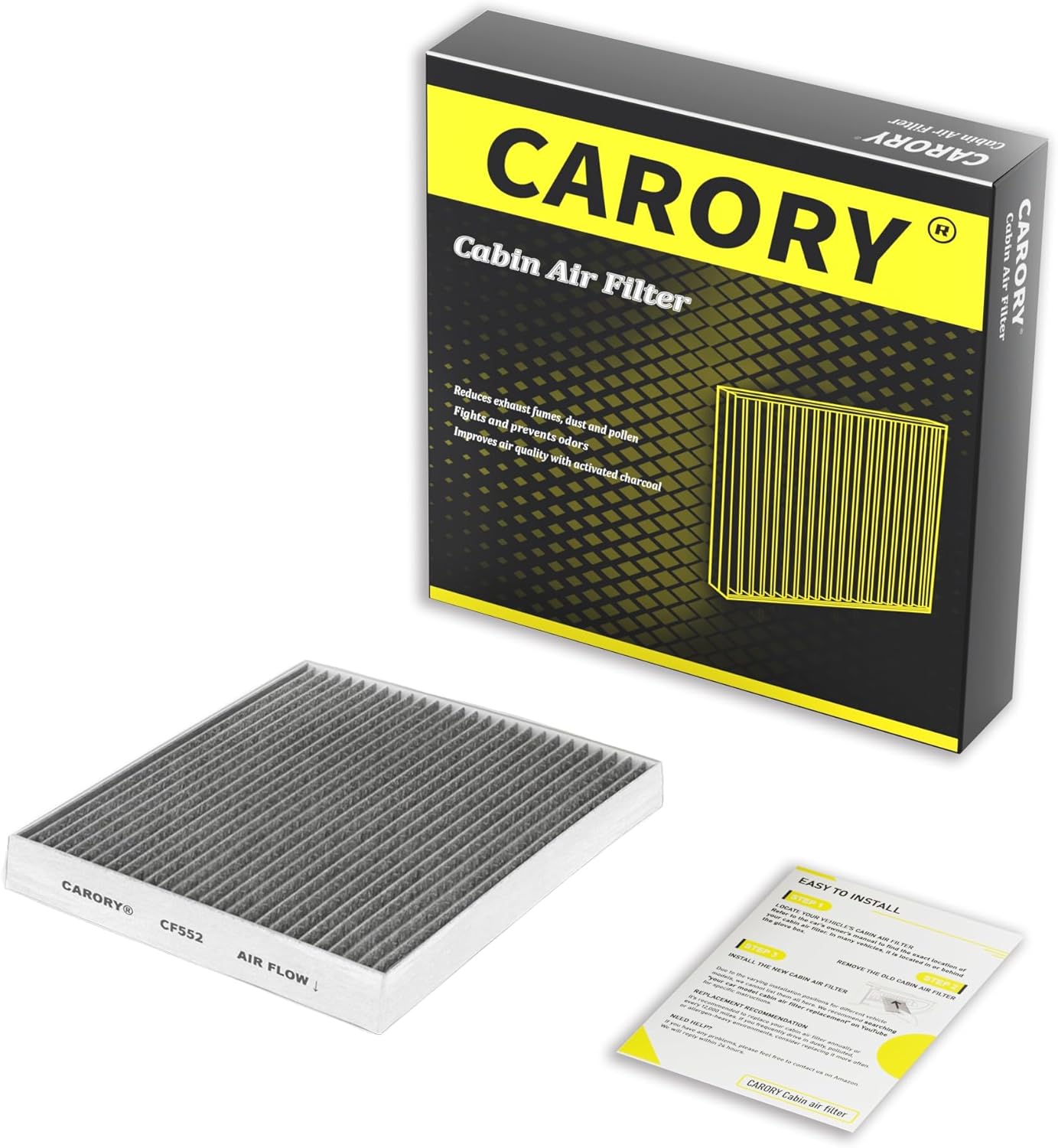 Cabin Air Filter with Activated Carbon for Nissan Rogue, Altima, Kicks, Pathfinder, Sentra, Versa, INFINITI QX50, QX55, QX60, QX80